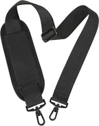 Taygeer Shoulder Strap, 52" Universal Replacement Laptop Shoulder Strap Luggage Duffel Bag Strap Adjustable Comfortable Belt with Metal Hooks for Briefcase Computer Messenger Bag Laptop Case, Black