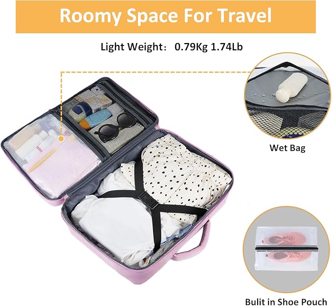 Taygeer Large Backpack for Women Travel Bag, Luggage Backpack for College Women with 15.6inch Laptop Compartment & Shoe Pouch, Carryon Bag for Airplane Business Travel Essentials, Orchid Purple