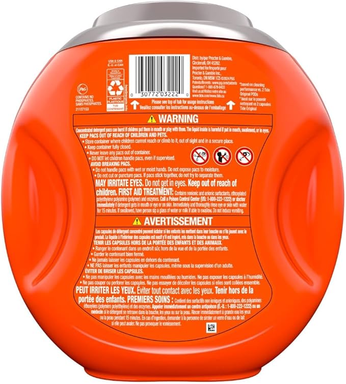 Tide Odor Defense + Oxi Laundry Detergent Pacs, Original Scent, 25 Count, Advanced Odor + Stain Fighter, laudry soap washing detergent pacs