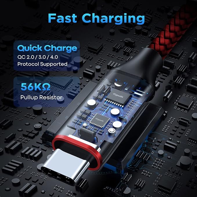 etguuds USB C Cable [20ft/6m], 1-Pack, Long USB-A 2.0 to USB-C Cable, Fast Charging Type C Charger Cord Nylon Braided for Samsung Galaxy Note, LG, Moto, Pixel, Switch, and Other USB C Devices