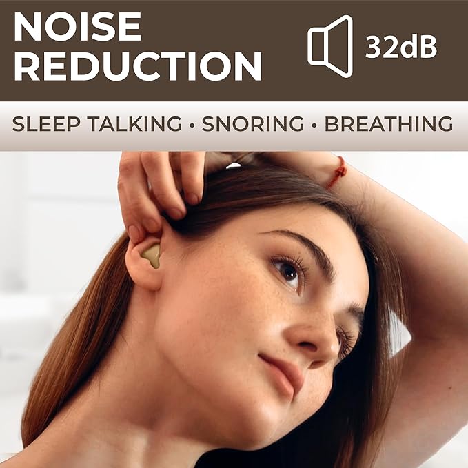 Peace&Quiet PQ Sleeping Ear Plugs Silicone - 30 Wax Moldable EarPlugs for Sleeping Noise Cancelling for Swimming, Sound Blocking Level 32 Db, (30 Silicone Earplugs), Color: Skin Tone