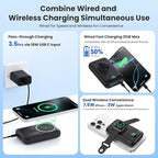 Magnetic Portable Charger for iPhone & Apple Watch,10800mAh 25W PD QC4.0 Fast Charging USB C Power Bank,4 Output Dual-Side Magnet Travel Essentials Battery Pack for iPhone 17/Air/16/15/14/13/12 Series