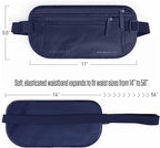 VENTURE 4TH Money Belt for Travel – Slim Hidden Under-Clothes RFID Blocking Anti-Theft Passport Holder & Travel Wallet Pouch for Men & Women to Protect Cash, Cards & Documents (Sleek Navy Blue)