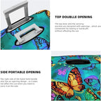 Travel Luggage Cover Suitcase Protector, Rainbow Butterfly Washable Elastic Suitcase Baggage Cover Anti-scratch Double-sided with Zipper Closure for Wheeled Suitcase Fits 22-24 Inch Luggage