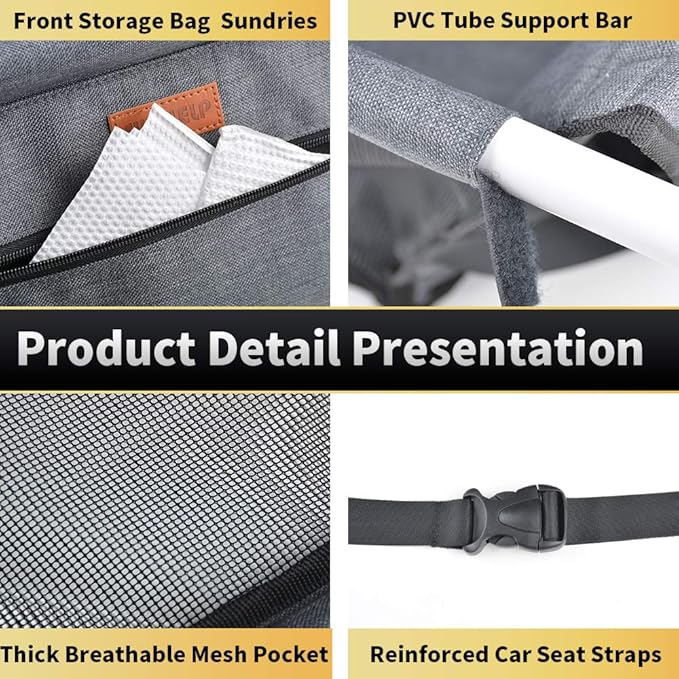 Dog Car Seat Puppy Portable Pet Booster Car Seat with Clip-On Safety Leash and PVC Fram, Anti-Collapse,Perfect for Small Pets