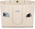 HOMESPON Large Canvas Tote Bag for Women Everything Bag with Pockets and Laptop Sleeve