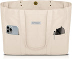 HOMESPON Large Canvas Tote Bag for Women Everything Bag with Pockets and Laptop Sleeve