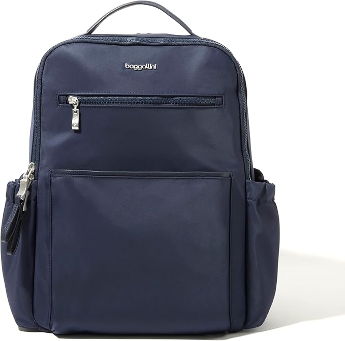 Baggallini Tribeca Expandable Laptop Backpack - 15"x11" Lightweight RFID Computer Bag for Work & Travel with Luggage Sleeve