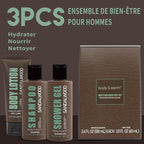 Body & Earth, Father’s Day Gifts, Birthday, Christmas Gifts for Boyfriend Husband, Gift for Men, 3PC Mens Gift Baskets, Mens Hygiene Kit, with Sandalwood Body Wash, Body Lotion and Shampoo