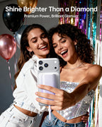 iWALK Sparkly 10000mAh Portable Charger, 22.5W Fast Charging Small Power Bank with Built-in USB-C Cable, Diamond Glitter Ultra-Compact Battery for iPhone 17/17 Pro/16/16 Pro/15, Samsung,ShinyPurple