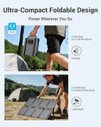 BigBlue 60W Portable Solar Panels with PD 45W USB-C, 20W USB-A, DC Port for Power Station, Phone, Power Bank, Tablet, IP68 Waterproof Foldable Solar Charger with Kickstand for Camping, RV, Emergency