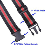 Luggage Strap add a Bag, Heavy Duty Adjustable Suitcase Belt Travel Attachment Travel Accessories for Connecting Your Luggage (Black+red)