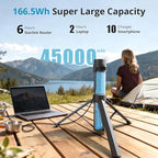 Elfcam - Portable 166Wh 45000mAh Battery Pack for Starlink Mini with Tripod Stand, IP67 Waterproof Power Bank, 6-Hour Runtime, USB-C Fast Charging & DC Output for Outdoor Camping Travel