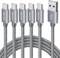 CLEEFUN USB C Cable 6ft, 5-Pack USB A to Type C Charger Cord Fast Charging for iPhone 17 16 15 Pro Max Plus Air 16e, for Samsung Galaxy S25 S24 S23 S22 S21 S20 S10 A17 A16 A15 A56 A55 A26 A35 A36