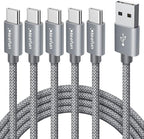 CLEEFUN USB C Cable 6ft, 5-Pack USB A to Type C Charger Cord Fast Charging for iPhone 17 16 15 Pro Max Plus Air 16e, for Samsung Galaxy S25 S24 S23 S22 S21 S20 S10 A17 A16 A15 A56 A55 A26 A35 A36