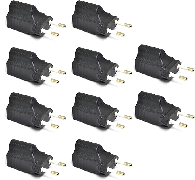 Ceptics European Travel Plug Adapter Type C Travel Power Adapter Accepts NEMA 5-15R - ETL Certified - Industrial Grade (IG-9C-10PK)