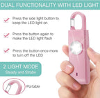 Tellegloww 6 Pcs Rechargeable Personal Safety Alarm for Women, 130db Personal Alarm Protection Keychains Loud Siren with LED Self Defense Keychain for Senior Mom Gift(White,Pink,Blue,Snap)