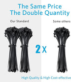 Zip Ties 4 inch, Small Zip Ties with 18 lb Tensile Strength, Black, 5000 Pack, by Tantti Supply