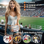 Packism Clear Fanny Pack Stadium Approved - Plus Size 35-51 inches Adjustable Strap Clear Belt Bag for Women Men Transparent Waist Bag for Concerts, Sporting Events, Grey