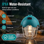 HOMY LED Camping Light Rechargeable Waterproof Vintage Tent Light with Warm Glow, Dimmable Outdoor Lantern for Camping, Emergencies, and Power Outages
