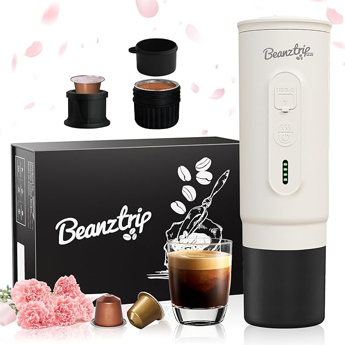 H02 PRO Portable Electric Espresso Maker, Father's Day Coffee Machine Compatible with NS Capsule Original Pods & Ground Coffee, Mini Travel Espresso maker for Camping, Hiking, RV