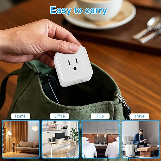 Multi Plug Outlet Extender, FiiMan 5 Outlet Splitter Wall Adapter, 3-Prong Grounded Outlet to The Side, Flat Wall Plug Side Access Adapter, 5 Way Outlet Extender Tap, White (2 Pack)