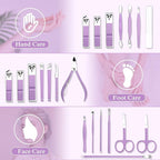 Manicure Set Professional Manicure Pedicure Kit Tools Travel Nail Care Kit Manicure Kit Finger Toe Nail Clippers for Women Travel Grooming Kit Nail Clipper Set Nail Kit with Glass Nail File Women Gift