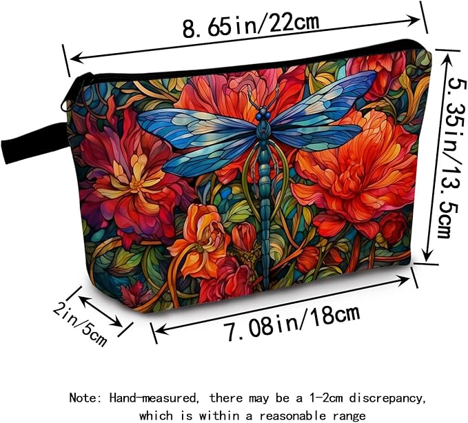 Dragonfly Makeup Bag Travel Portable Cosmetic Pouch Toiletry Organizer Storage Bag Zipper Pouch For Women Organizer Toiletries Bag for Travel