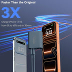 USB C Wall Fast Charger Block, 40W 4-Port Type C Charger Fast Charging Blocks PD Power Charger Adapter+QC 3.0 USB Multiport Charger Brick for Phone 17/16/15/14/13/12 Pro Max, Pad, GalaxyS25-Navy Blue