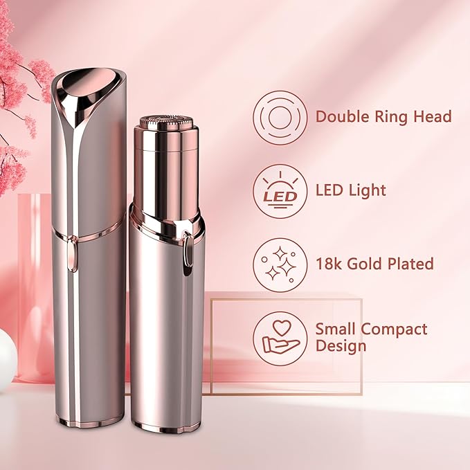 Facial Hair Remover for Women - as Seen on TV Painless Face Shaver - Electric Hair Removal Device for Face Lips Peach Fuzz with Light (Blue)