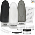 Dot&Dot Leak Proof Travel Bottles - Tubes for Liquid TSA Approved 3oz 10pc Silicone Toiletries Travel Shampoo & Conditioner Containers with Labels