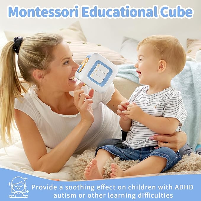 SOCBTNSO Busy Cube Toy for 1 Year Old, Montessori for 1+ Year Old, Travel Toys for Toddlers 1-3, Learning Fine Motor Skills| Birthday Gifts for 12 Months