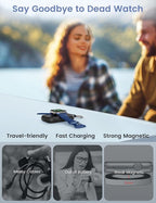 RORRY CharmGo Charger for Apple Watch Series 10, 2500mAh Fast Charging Portable Charger for iWatch, Travel Charger with Built-in USB C Cable for Apple Watch Ultra Series 9 8 7 6 3 2 Accessories, Black