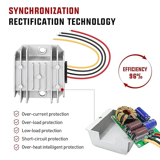 Nilight 24V to 12V Voltage Converter 120W 10A Regulator Step Down to 12VDC Waterproof DC Convert Reducer Power Supply Transformer Module for Golf Cart Scooters Trucks
