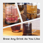 French Press Coffee Maker Stainless Steel Cold Brew Heat Resistant Glass Coffee & Tea Maker with 2 Filter (600ml/20oz)