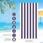 EBOOT 10 Pack Oversized Beach Towel Set Extra Large Pool Towels Microfiber Quick Dry Swim Blanket for Adult Women Men Face Hand Body Bath Travel Pool(Fancy Color,36 x 72 Inch,Cabana Stripe)