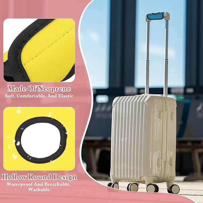 PATIKIL Luggage Handle Wrap for Suitcase, 2 Pcs Bright Color Neoprene Comfort Soft Handle Covers Luggage Identifiers for Bag Suitcase Tags Wraps Travel Accessories, Yellow