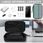 Geometric Electronic Organizer Cord Organizer Travel Pouch Electronic Accessories Carry Case Large Travel Cable Organizer Bag for SD Card Phone Power Bank