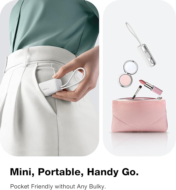 TORRAS Save 20% to Buy Both Together Gray Minimag Power Bank 10000mAh & White Mini Portable Charger 5000mAh