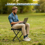 Portable Folding Camping Stool - 1.4Lbs Ultra Lightweight, 220Lbs Heavy Duty, Reinforced Steel Frame, Quick Deploy for Hiking Fishing Camping & Outdoor Events (Black)