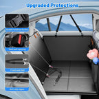 Dog Car Seat Cover for Back Seat with Hard Bottom, PU Leather Back Seat Extender for Dogs,Dog Hammock Bed for Cars, SUVs, Pet Seat Cover for Back Seat Holds 400lbs with Mesh Window & Pocket