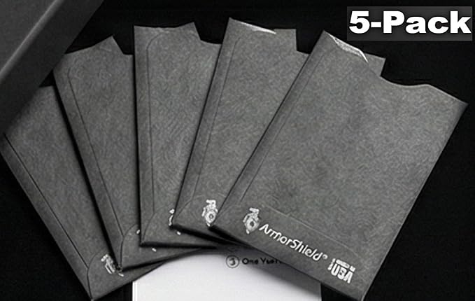 RFID Blocking Sleeves Credit Card Protectors | 100% MADE IN USA - for business professionals, global travelers, and modern minimalists, (GRAY-5PACK)