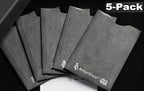 RFID Blocking Sleeves Credit Card Protectors | 100% MADE IN USA - for business professionals, global travelers, and modern minimalists, (GRAY-5PACK)