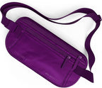 VENTURE 4TH Money Belt for Travel – Slim Hidden Under-Clothes RFID Blocking Anti-Theft Passport Holder & Travel Wallet Pouch for Men & Women to Protect Cash, Cards & Documents (Sleek Purple)