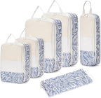 Narwey 6 Set/5 Set Compression Packing Cubes for Travel Kids Women Carry on, Packing Organizers Bag for Backpack Luggage Suitcase Duffle Bags