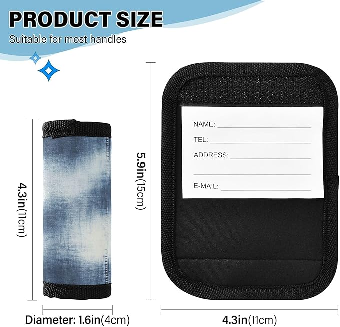 Jeans Texture Comfort Luggage Tags Handle Wrap Tag for Grocery Shopping Bag