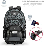 Swissdigital Laptop Backpack with USB Charging Port, Travel Backpack Fits 15.6 inches Computer, 31L Backpack for Men, Gray Leopard | SD803-101