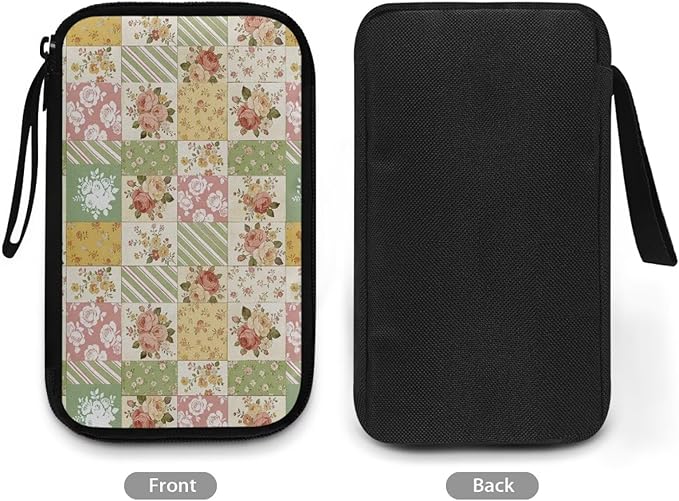 Floral Patchwork Electronic Organizer Portable Cable Organizer Bag Electronics Organizer Travel Case fits Phone Power Bank SD Card Tech Accessory Large Storage Bag