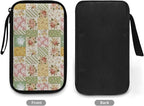 Floral Patchwork Electronic Organizer Portable Cable Organizer Bag Electronics Organizer Travel Case fits Phone Power Bank SD Card Tech Accessory Large Storage Bag