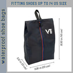 Shoe Bags for Travel with Waterproof Zipper-Durable Polyester Material Shoe Pouch - Large Size Gym Cleat Bag Smell Dust Proof Unisex/Lightweight 6-pack Set